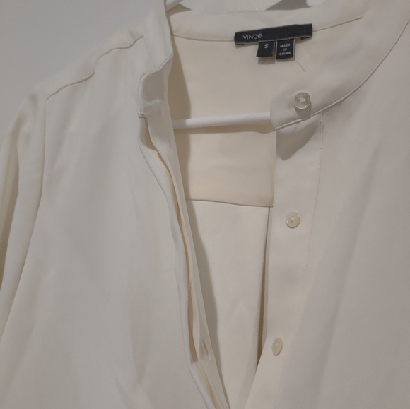 Vince cream blouse with half buttoned front and cuffed sleeves - S - Picture 7 of 7